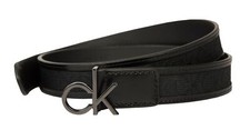 CK CALVIN KLEIN women's belt in leather and logoed fabric with ck buckle article