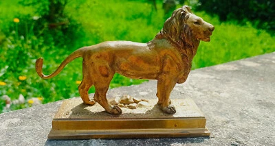 Sculpture en bronze doré, LION de ALFRED BARYE FILS, XIXe siècle - Photo 1/4