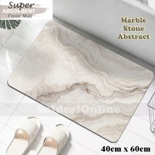 Super Absorbent Bath Mat Marble Quick Dry Diatomaceous Non Slip Floor Rug Carpet