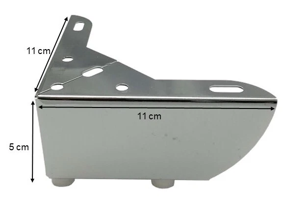 4x Designmöbelfüße Chrom 11x11x5cm – Stabile Metallfüße für Sofa, Tisch, Schrank - Bild 4 von 4