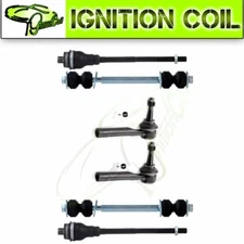 6 Front Inner Outer Tie Rod End Sway Bars Kit For Suburban 1500 GMC Yukon 01-06