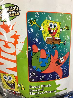 BRAND NEW OFFICIAL NICKELODEON SPONGE BOB FULL SIZE ACRYLIC 60X87 BLANKET