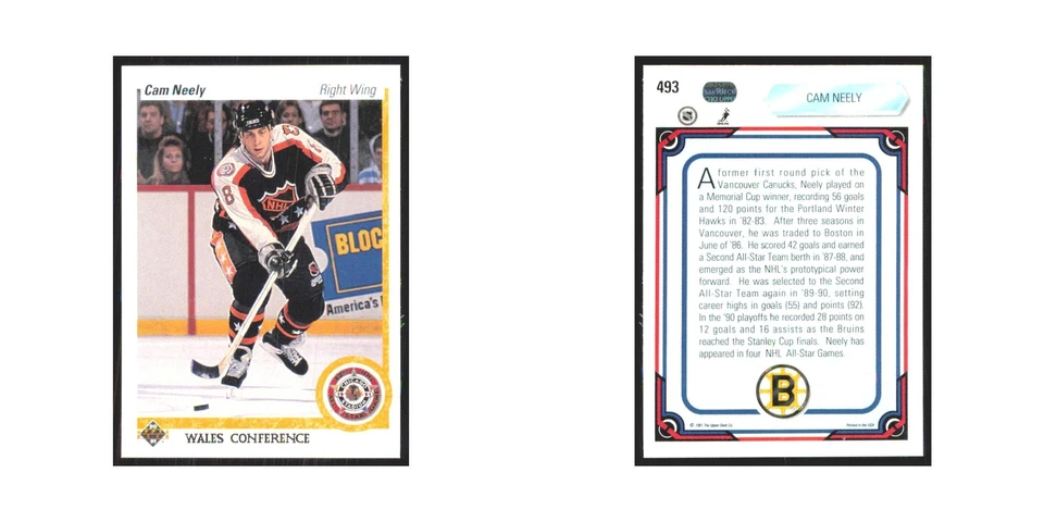 Cam Neely 1990 Upper Deck #493 Boston Bruins Hockey Card NM - Image 3 of 3