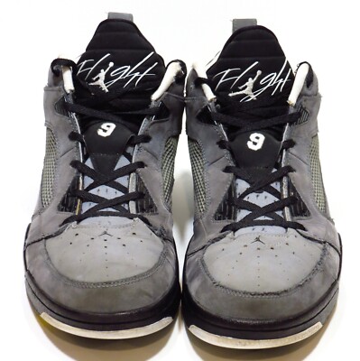NIKE MENS SIZE 9 SHOES AIR JORDAN FLIGHT 9 COOL GREY BLACK WHITE 395553-005 Nike Jordan Flight 9.5 Item # 654262005 Size 11 Black/ Gray  main image 4