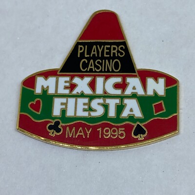 Vintage Players Casino Mexican Fiesta May 1995 Pinnacle Designs Button Pin