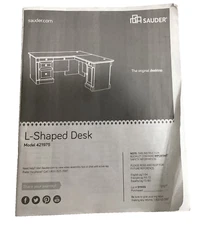 Sauder L-Shaped Desk Model 421975 Instruction Booklet How to Build It