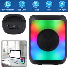 3" Mini Bluetooth Speaker Color Portable Audio Dock QFX FM/TWS/AUX/TF LMS-301