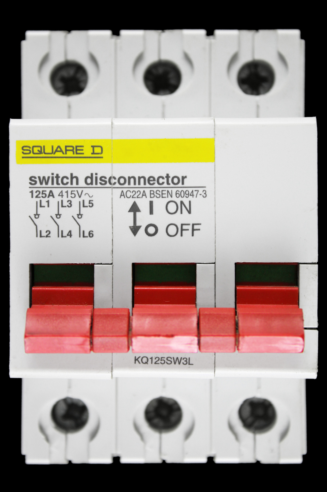 SQUARE D 125 AMP TRIPLE POLE MAIN SWITCH DISCONNECTOR KQ125SW3L