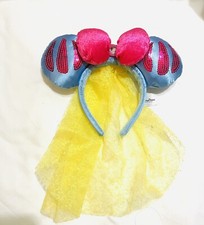 Disney Parks Snow White Princess Veil Minnie Mouse Ears Plush Headband costume
