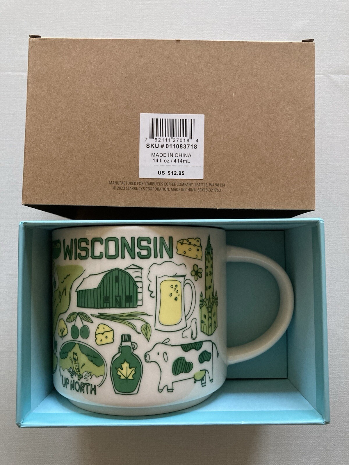 Starbucks Been There Wisconsin 14oz Mug New With SKU  