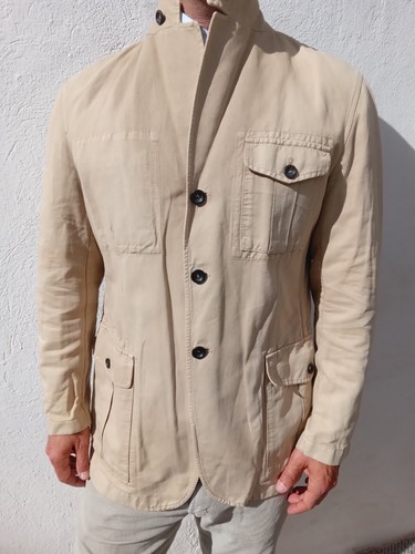 Giacca da safari da uomo Pal Zileri Lab mix di canapa e cotone taglia 42 vintage UK prezzo disponibile £750 - Foto 3 di 19