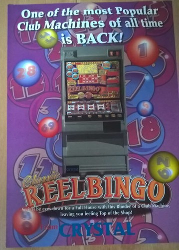 Crystal Leisure "Reel Bingo" Arcade Fruit Club Machine A4 Sales Flyer