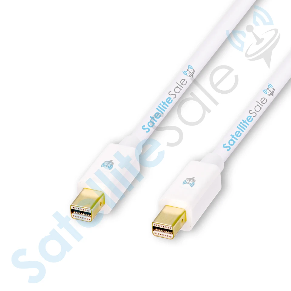 SatelliteSale Mini DisplayPort Cable Male to Male (4K/30Hz) White Cord - Image 2 of 4