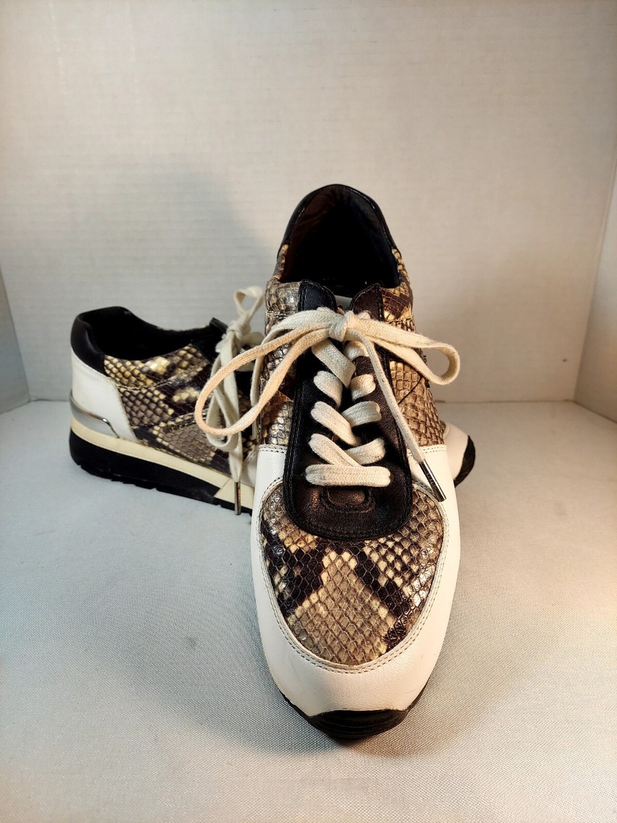 Michael Kors Allie Sneakers Black White Snakeskin