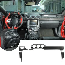 Center Console Dashboard Panel Trim Cover for Ford Mustang 2015+ Carbon Fiber
