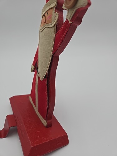 Vintage Cast Iron Christmas Red Santa Stocking Hangers Ornament Decoration - Picture 6 of 7