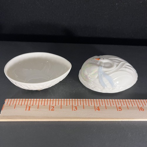 Vintage 8th Mark 1993-1996 Belleek Porcelain 'Children of Lir' Swan Box With Lid - Picture 5 of 7
