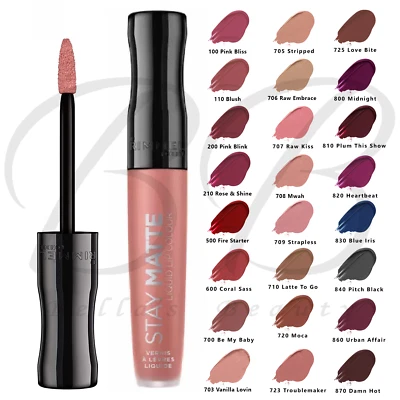 RIMMEL Stay Matte Liquid Lip Velvet Matte Lipstick, Full Cover *CHOOSE SHADE*
