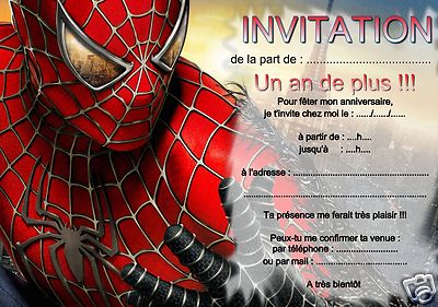 5 Ou 12 Cartes Invitation Anniversaire Spiderman Ref 265 Ebay