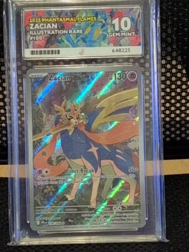Zacian 100/094 Me02: Phantasmal Flames Ace 10 Gem Mint Japanese Pokemon Card