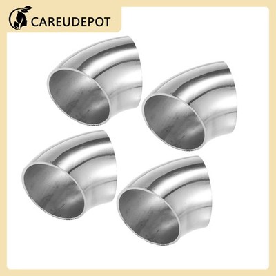 4Pcs OD 1.5'' 45 Degree SS304 Stainless Steel Exhaust Elbow Pipe for Car