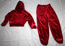 Women s Velour Hoodie And Jogger Set red size Small