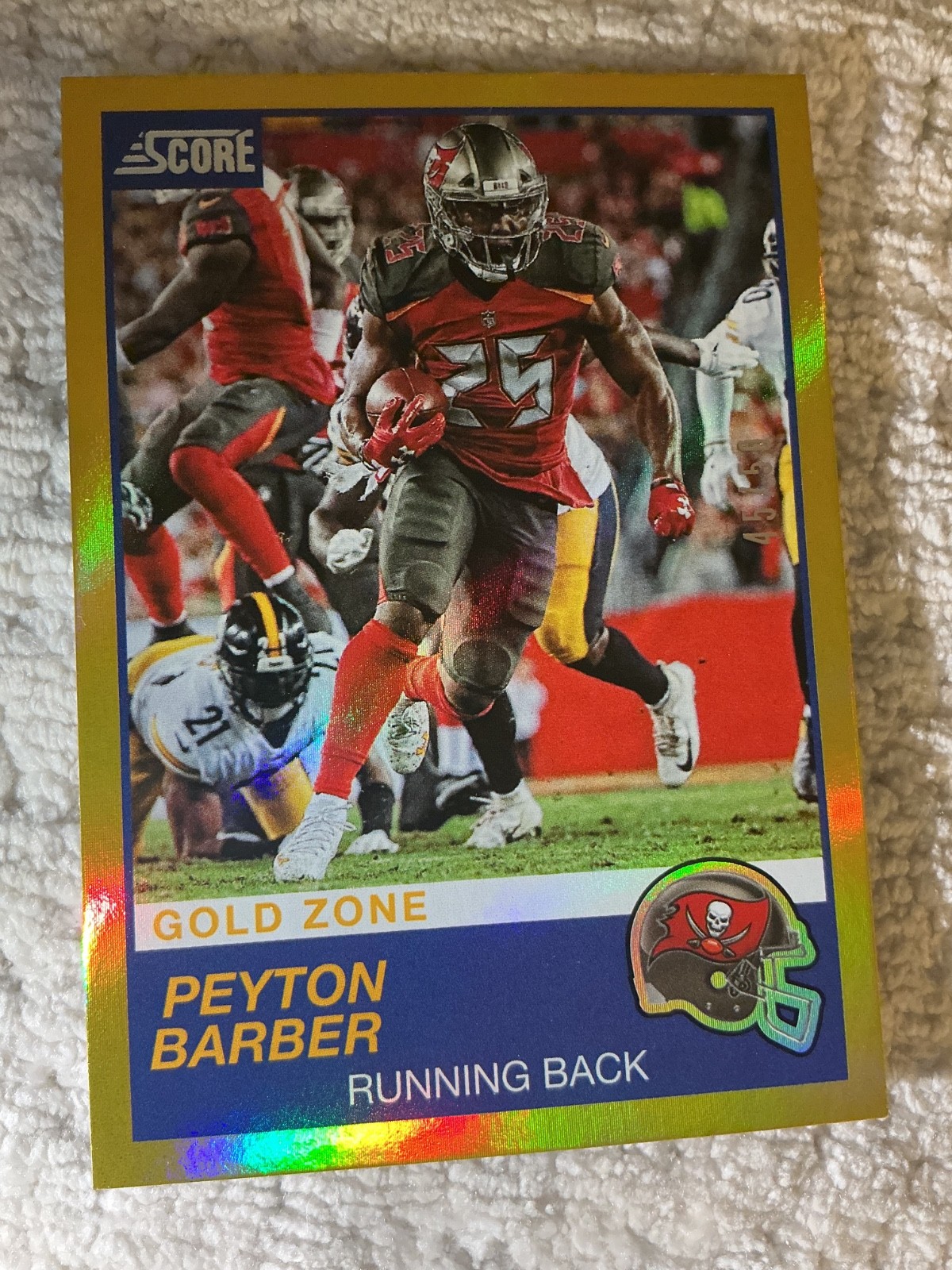 2019 Score Gold Zone /50 Peyton Barber #274 Buccaneers