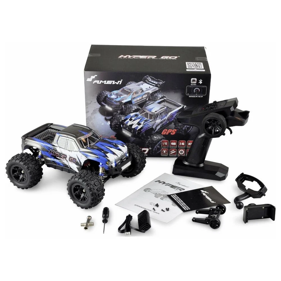 Amewi Hyper GO Advanced Go Blu Brushed 1:16 Automodello Elettrica Monstertruck - Immagine 2 di 4