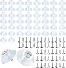 50 PCS Cutting Board Feet, Clear Round Rubber Feet Bumpers with Transparent 