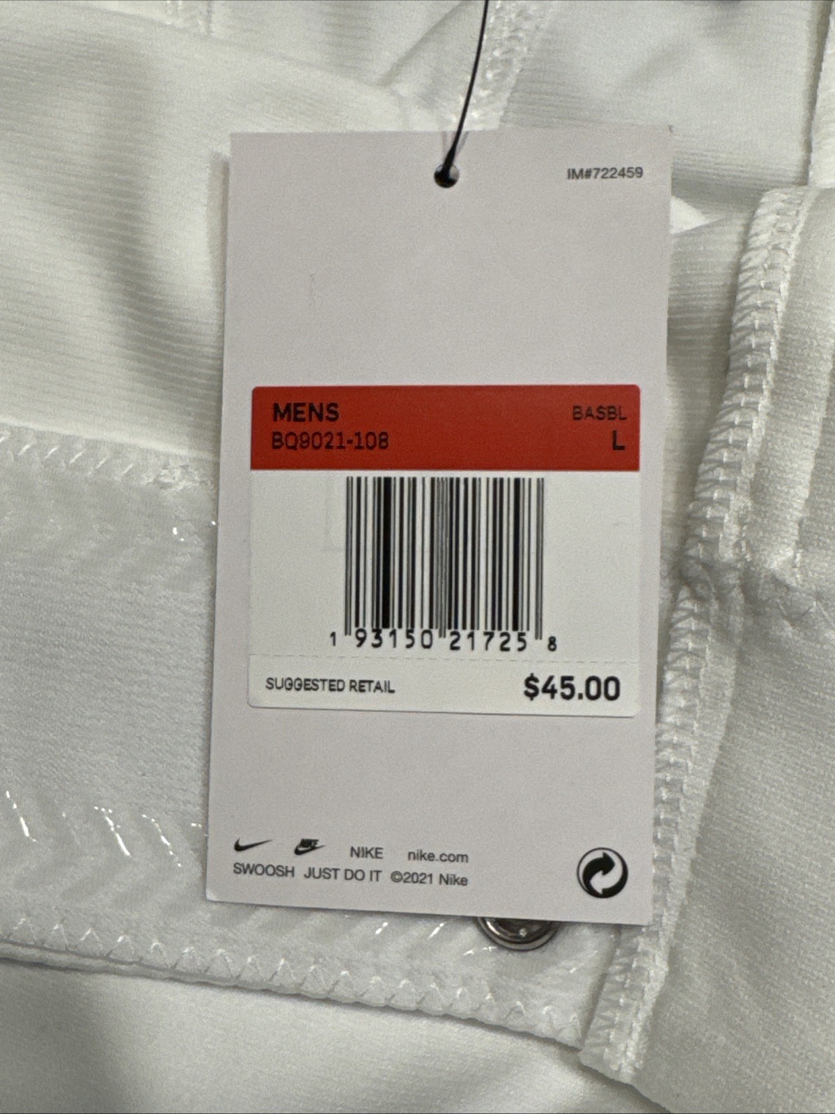 Nike Vapor Select High White/Blue Piped Baseball Pants Men's Size Large MLB Pant