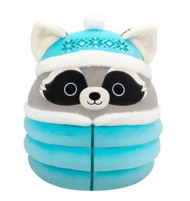 Squishmallows Winter Squad 12'' Galci the Raccoon in Jacket Plush Doll Toy