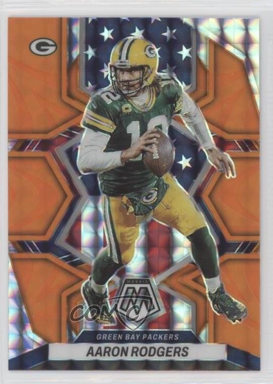 2022 Panini Mosaic National Pride Reactive Orange Prizm Aaron Rodgers #252 04br