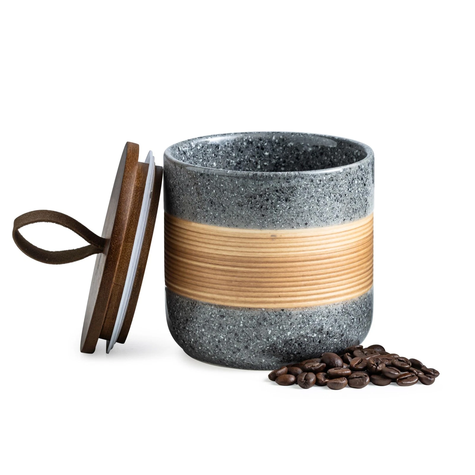 Ceramic Jar with Lid Airtight, Coffee Container Kitchen Food Storage Jars for...
