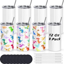 12 Oz Sublimation Tumblers Blanks Bulk, Sublimation Cups for Kid with Straw a...
