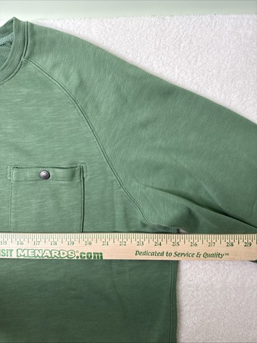 LL Bean Sweatshirt Herren Strick Rundhals bequem grün Brusttasche XL - Bild 3 von 9