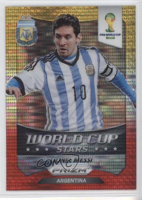 2014 Panini Prizm World Cup Stars Yellow & Red Pulsar Prizm Lionel Messi #1 l4z