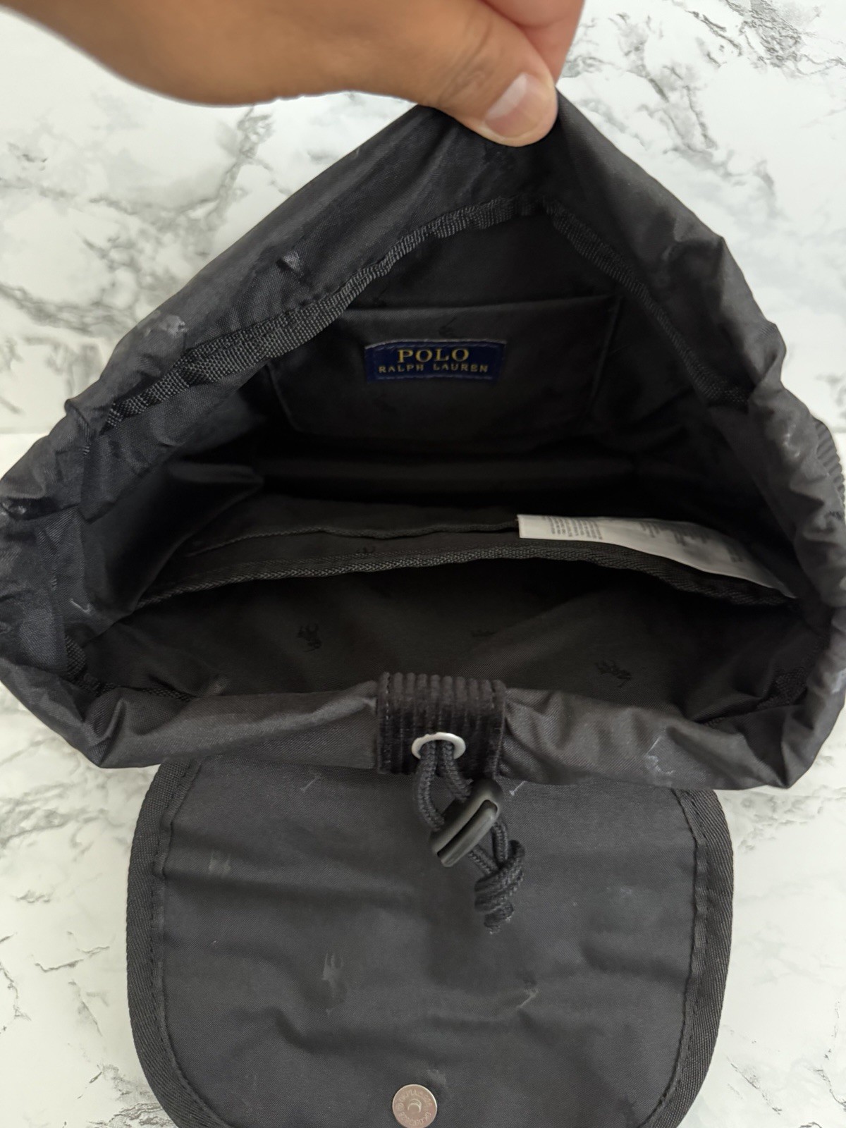 Polo Ralph Lauren PWing Patched Mini Bag Backpack Black Preppy Hampton Polo Bear image 6