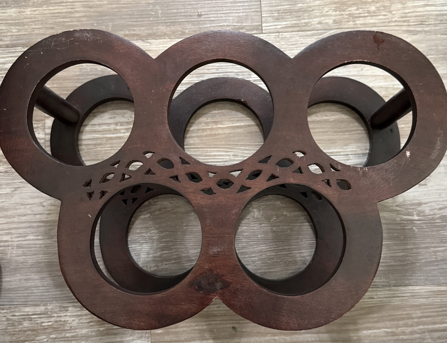 Wooden Countertop Wine Rack - 8-Bottle Acacia Wine Holder Stand