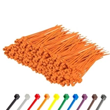 4 Inch Orange Zip Ties 1000 Bulk Pack 18lb Strength UV Resistant Small