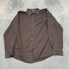 Dockers Dress Shirt Mens L 34-35 Black Long Sleeve Fitted Formal Business