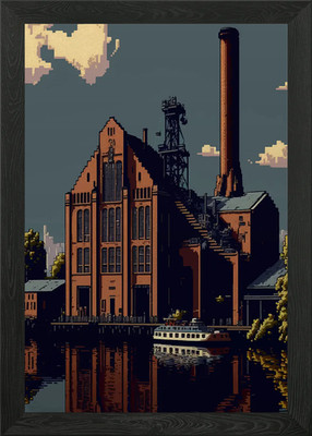 Duisburg Pixel Kunst Gerahmtes Wandbild Poster Leinwanddruck Bild