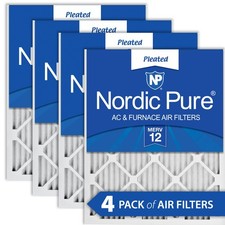 16x25x1 15 1/2x24 1/2 Pleated MERV 12 Air Filters 4 Pack