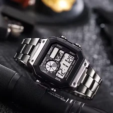 Fashion Men's Sports Watch LED Large Digital Waterproof Multifunction Wristwatch