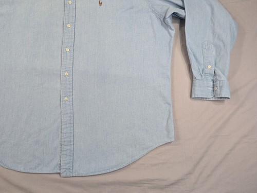 Camisa Ralph Lauren Vintage Adulto XXL 2XL Blaire Denim Cambray Abotonada - Imagen 7 de 11