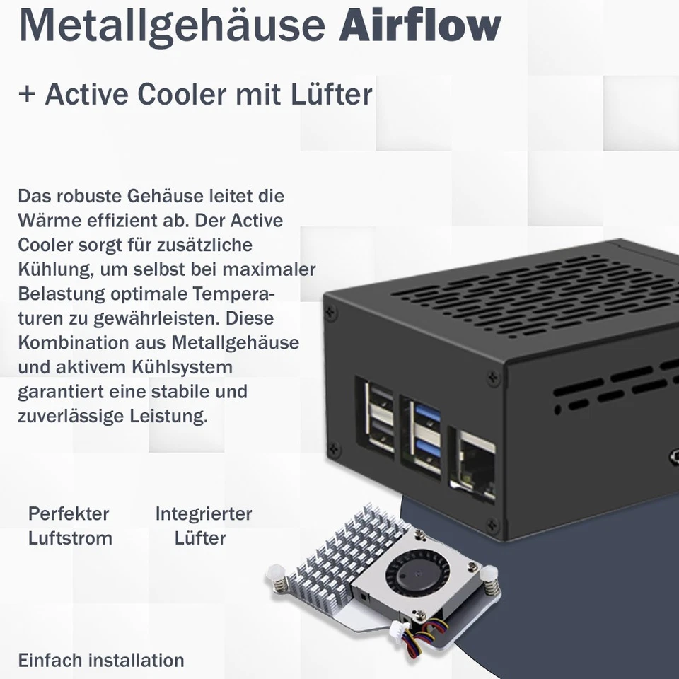 Raspberry Pi 5 PCIe M.2 NVMe - Kit | 45W Netzteil | Active Cool | 64GB SD | HDMI - Bild 4 von 4