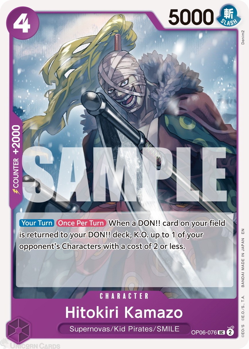 OP06-076 Hitokiri Kamazo : Uncommon Normal English One Piece TCG Card : PRB02: O