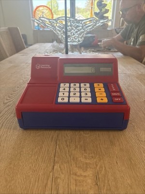 Learning Resources Electronic Kids Toy Cash Register, 10 x 11'' Works, CC & Money