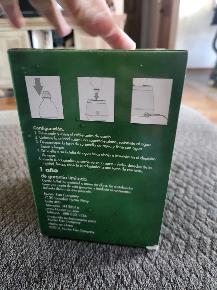 Hunter Humidificador Ultrasónico Personal Humedad Fría Invisible Negro Nuevo 31017 Foto 3 de 4