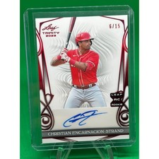 2023 Leaf Trinity Red Auto 6/15 Christian Encarnacion-Strand RC Cincinnati Reds