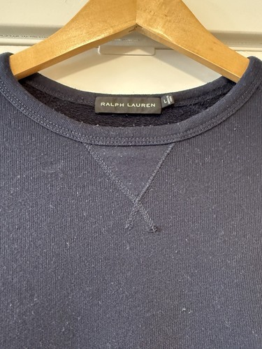 Men’s Ralph Lauren Black Label Lightweight Sweat Shirt Blue Sz Large Cotton - Picture 3 of 6